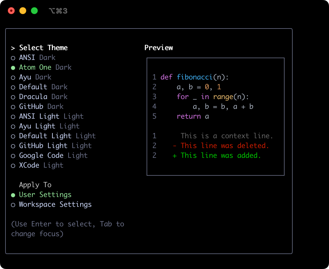 Atom One theme